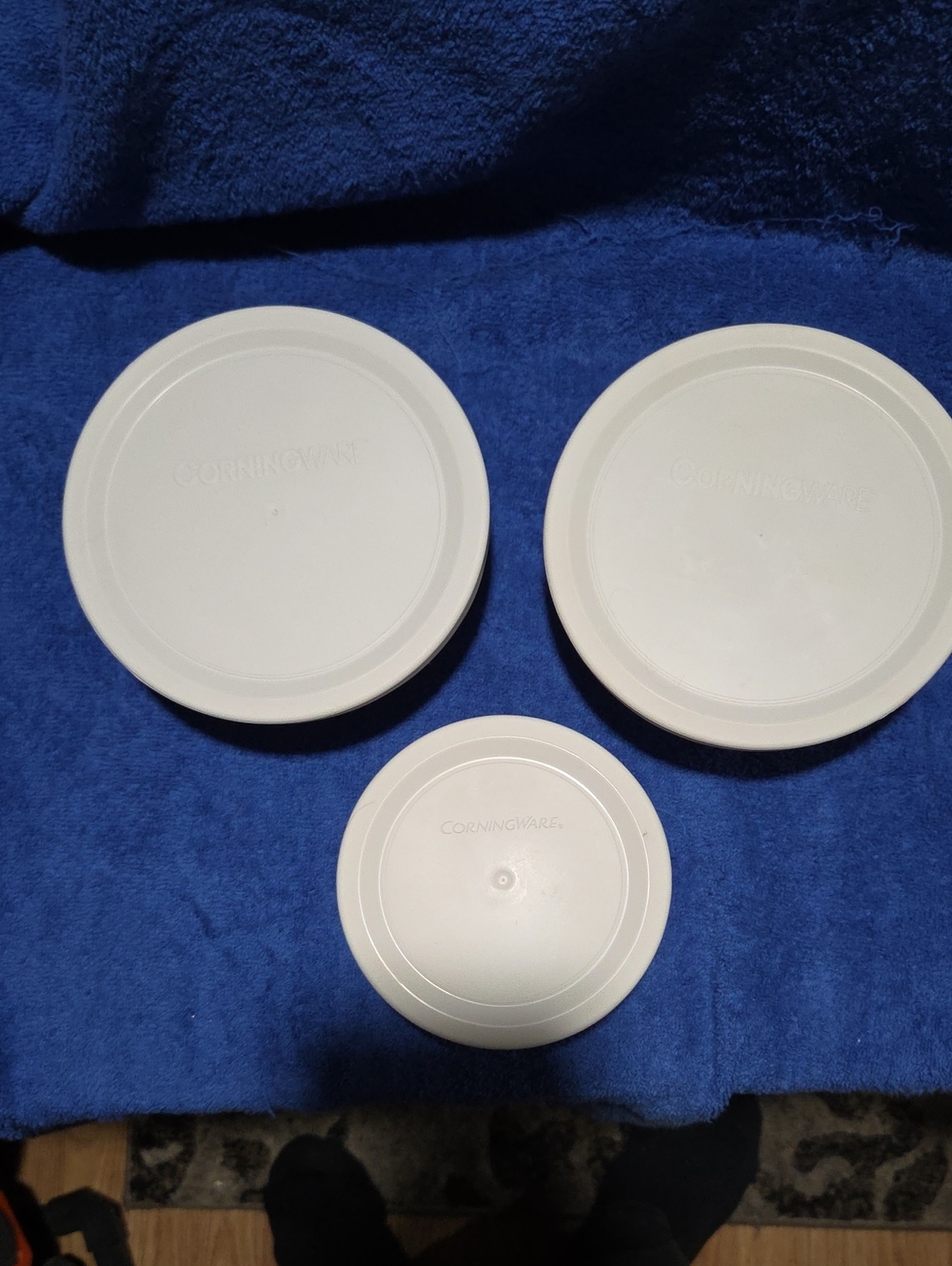 Three CorningWare French White Casserole Dishes